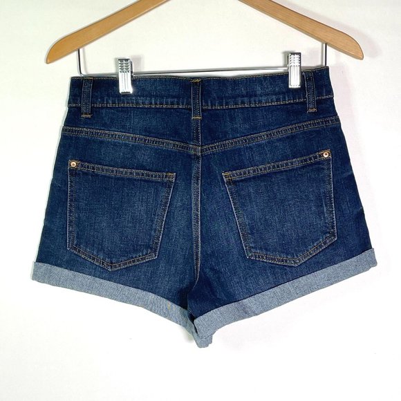 4/$25 Nobo Shorts High Rise Dark Wash Denim‎ Cuffed Junior Size 9 - Picture 2 of 7